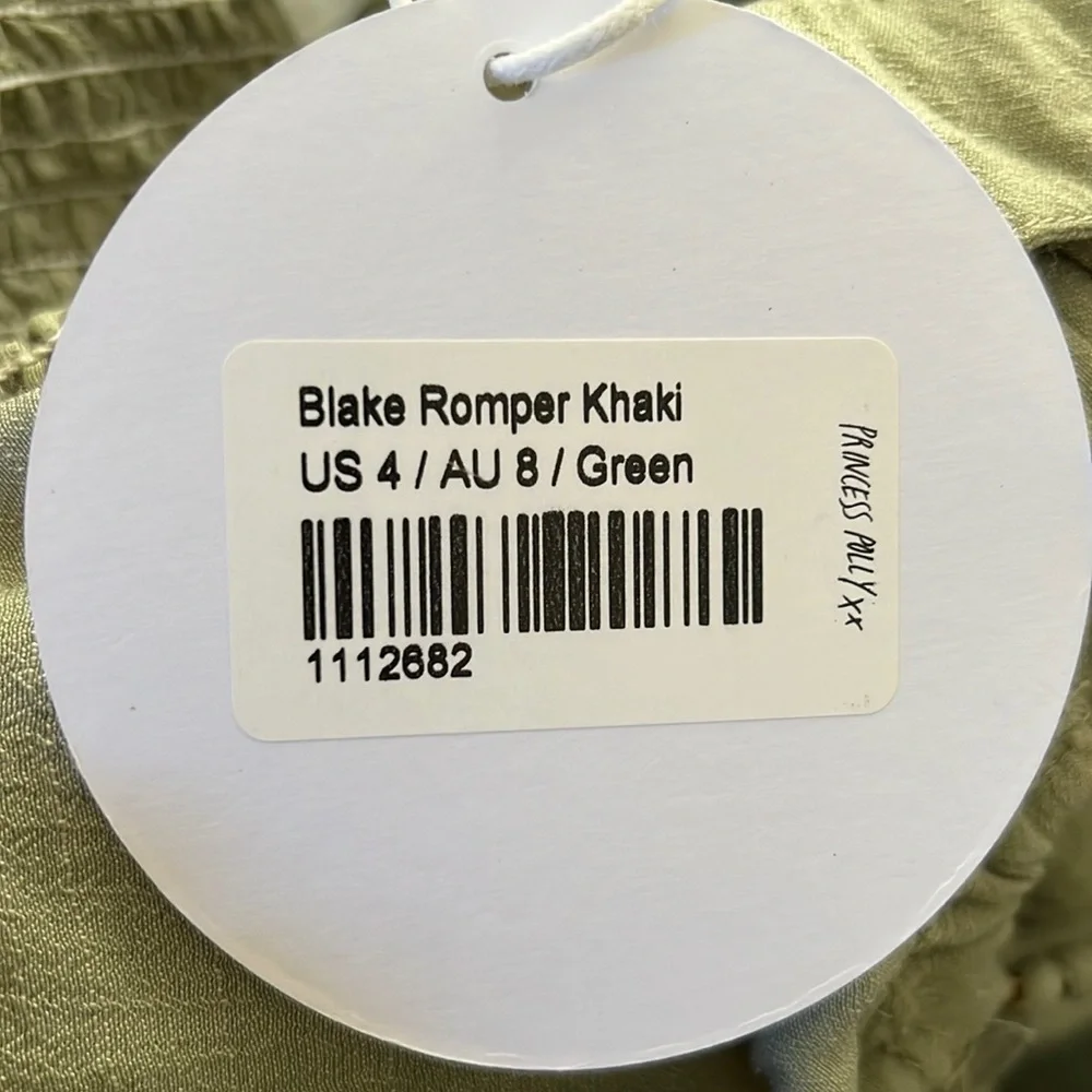 Princess Polly Blake Romper Khaki Green - 🌸🌺NEW w/tags - Picture 6 of 6